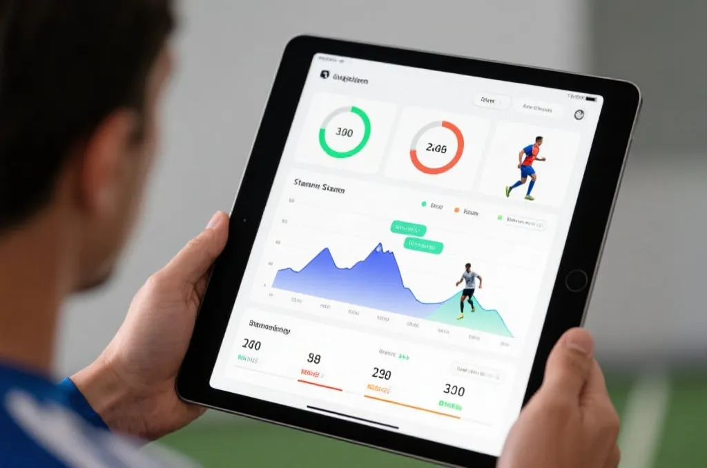 Sports performance dashboard analyzing football team stamina, altitude and weather data